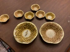 Mr. Peanut 1939 New York World's Fair Tin Litho 8-Pc. Nut Serving Set