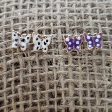 2 Set Delicate little butterflies stud earrings