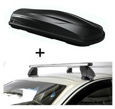 Dachbox CUBE470L+Dachträger K1P Alu für für VW Polo III 6N2 3-5Türer 99-03