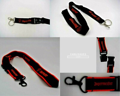 Jägermeister Schlüsselband Auswahl -- Lanyard mit Karabiner schwarz orange Bar