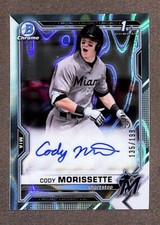2021 Bowman Chrome #CDA-CMO Cody Morissette /199 Aqua Wave Auto 1st Refractor