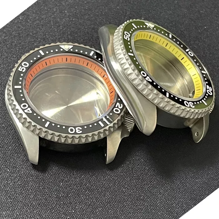 Diver 41mm Silver Titanium Watch Case fit NH35A NH36A SKX007 Chapter Ring