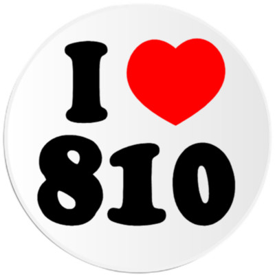 I Love 810 - Circle Sticker Decal 3 Inch - Flint Michigan | eBay