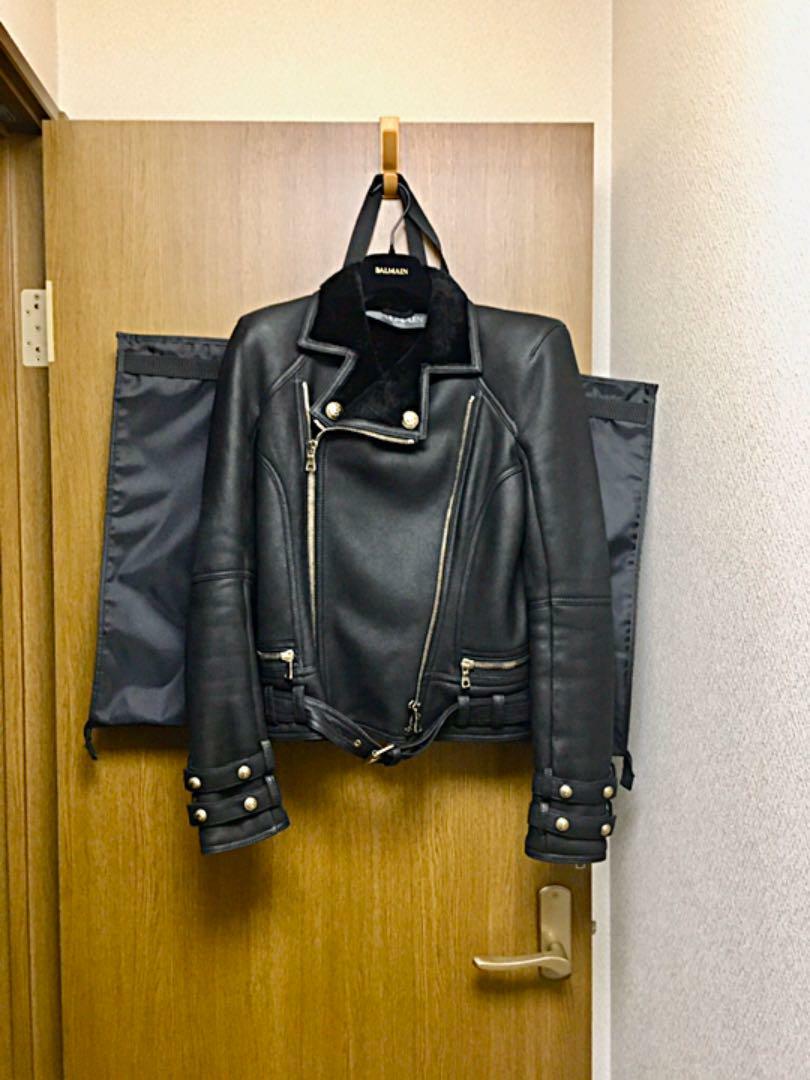 BALMAIN Agneau Leather Women's Rider Jacket Size 36 Black BALMAIN Agneau Leather Women's Rider Jacket Size 36 Black