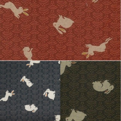 100% Japanische Baumwolle Patchwork Stoff Nutex Nara Kaninchen Hasen Wildtier