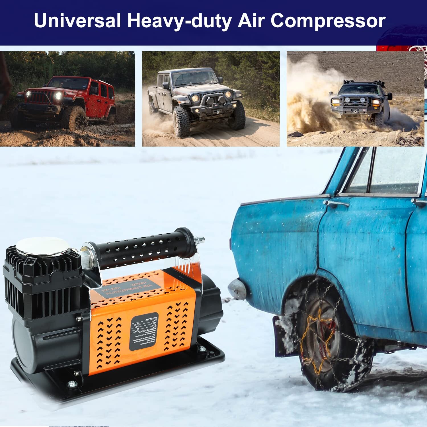 12V 5.65CFM Portable Air Compressor Max 150PSI for Jeep SUV 4x4 Vehicle RV Tire
