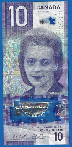 Canada $10 2018 BC-77a Circulated Polymer Note - First Prefix FTW7789532 - Picture 3 of 3