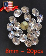 20pcs 8mm Round Gold Foil Back Crystal Rhinestone Jewerly Repair Artwork Craft