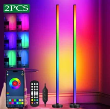2 X Smart LED Floor Lamp RGB Remote & APP Control Music Sync Corner Lighting