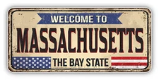 Massachusetts USA State Grunge Retro Vinyl Sticker Decal