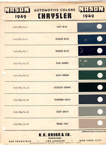 Nason Paint Color Chart