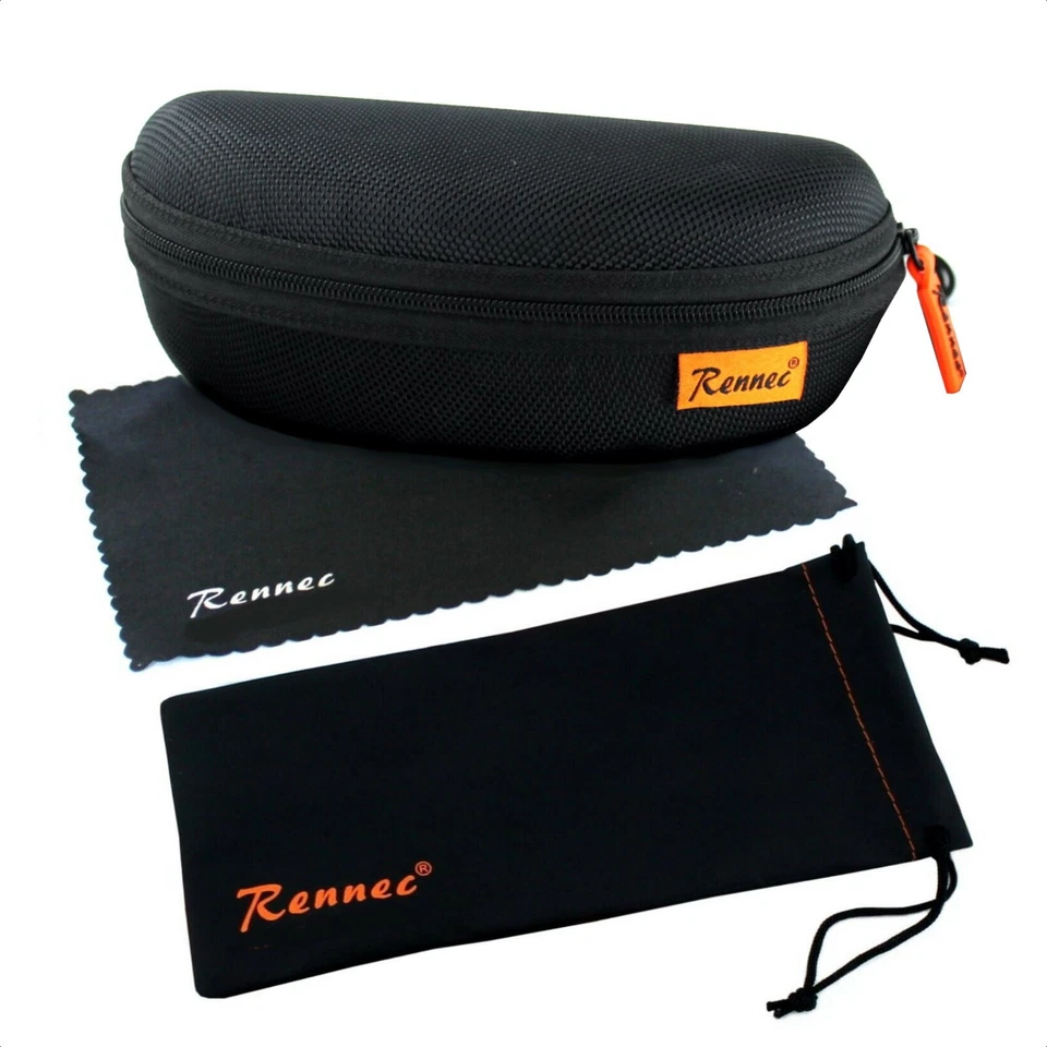 Brillencase + Brillenbeutel + Tuch Rennec Brillenbox Hardcase Sonnenbrillen Etui - Bild 1 von 1