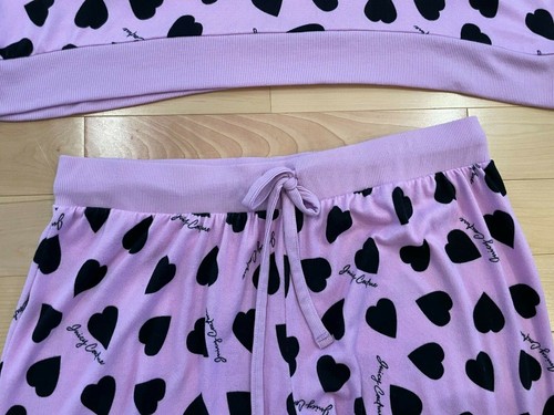 JUICY COUTURE Sleepwear 2 pc PJ Set Crewneck Top & Jogger - Pink Hearts - Sz 1X - Picture 6 of 11