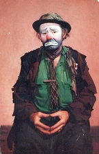 Emmett Kelly Weary Willie World Famous Clown Sarasota FL Chrome Vintage Postcard