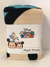 Disney Tsum Tsum Faces Plush Throw Blanket 46"x60" Minnie Mickey Mouse Eeyore 