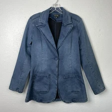 DG2 by Diane Gilman FLEXstretch Tailored One Button Blazer in Midtone - Size XS