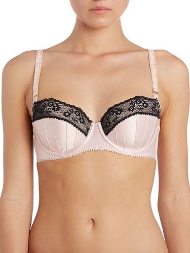 STELLA MCCARTNEY Penny Buzzing BALCONY BRA Designer Powder PINK Size UK 32A NEW - Afbeelding 1 van 6