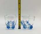 Designer Beverage Cocktail / Juice Glasses With Turquoise Blue Rosettes — photo 9