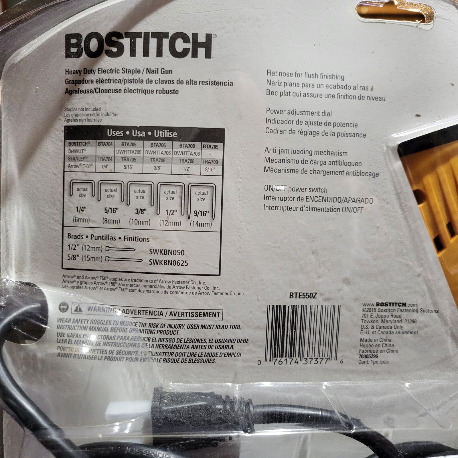 Bostitch Electric 2in1 Heavy Duty 18 GA Staple & Nail Gun BTE550 NEW