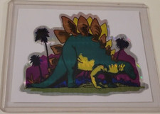 STEGOSAURUS DINOSAUR 1990's PRISMATIC Prism VENDING MACHINE STICKER CARD Kodak