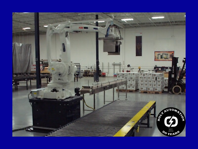 Robotic Palletizer Package One In/One Out Case Handling With Fanuc Or ABB robot