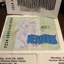 Dave Matthews Band 6/29 6/30/03 Day Sheet Door Sign Backstage Papers Deer Creek