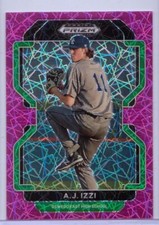2022 Panini Prizm Draft Picks Neon Pink Velocity Prizm #126 A.J. Izzi