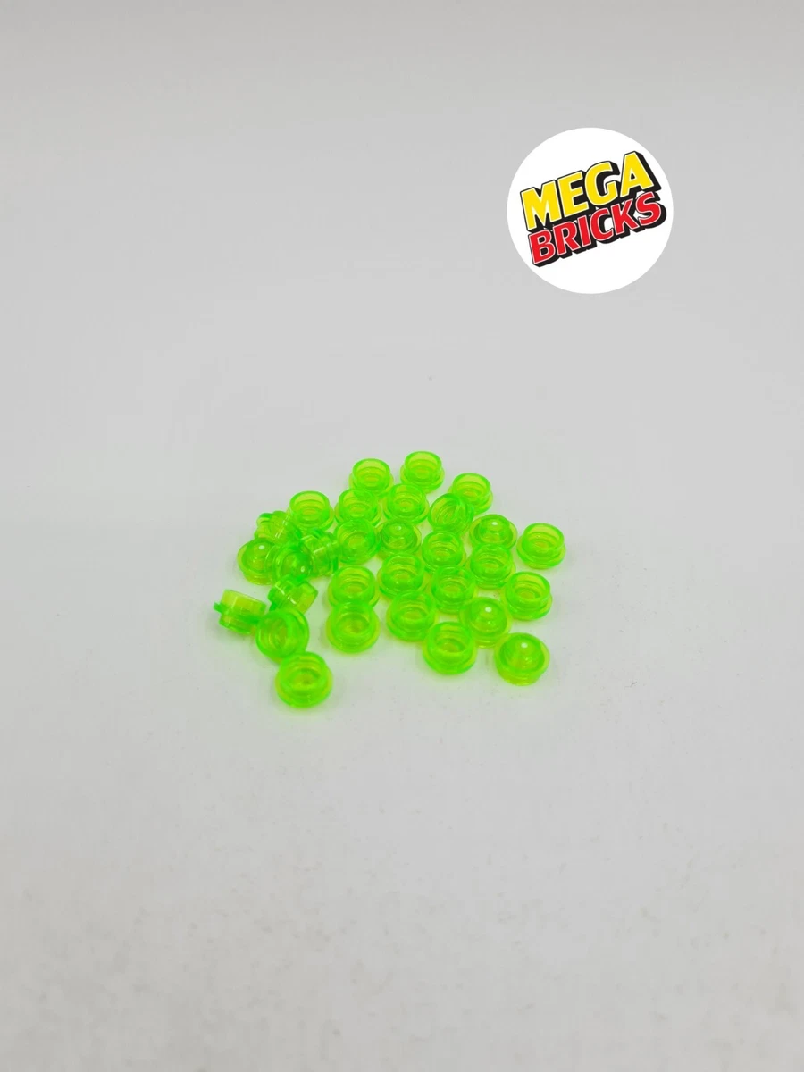 LEGO LOT 30 X ROUND PLATE 1X1 TRANSPARENT BRIGHT GREEN REF 34823 6240206 NEUF