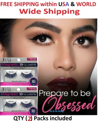 Ardell Lashes False Eyelashes Magnetic 3D Faux Mink 854 Strip (2) Packs Included
