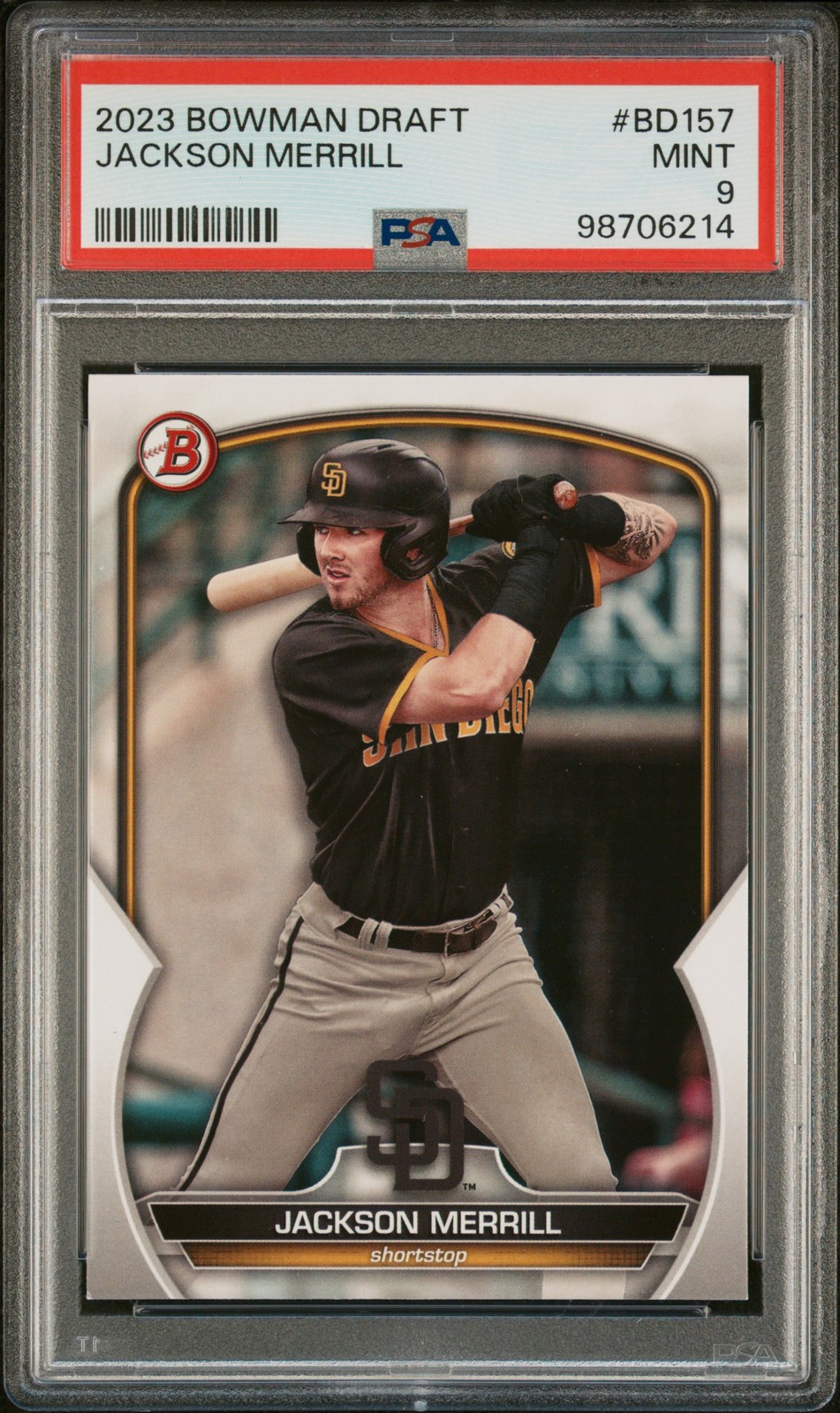 2023 BOWMAN DRAFT #BD157 JACKSON MERRILL PSA 9