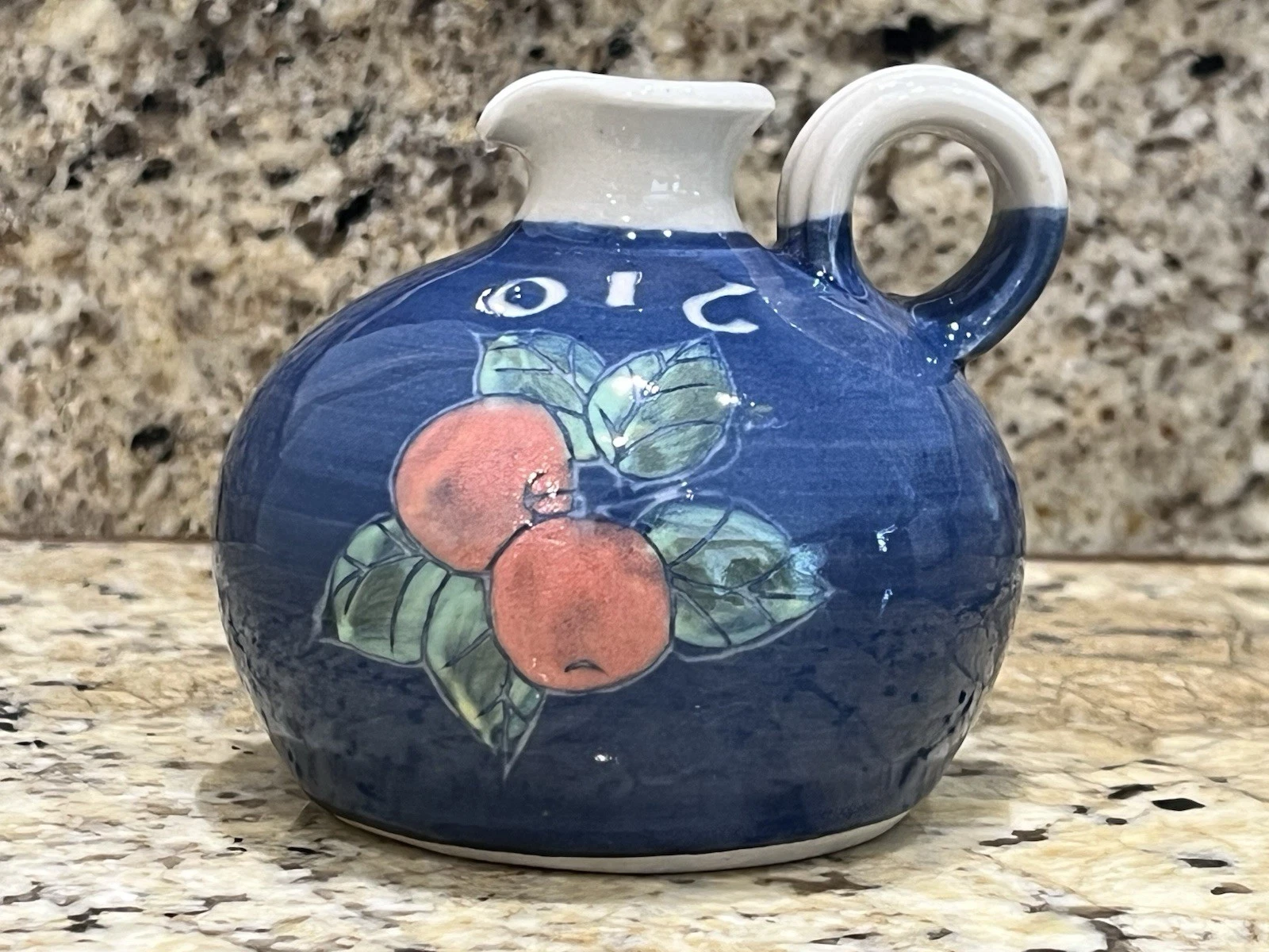 Forrester Bandon Irish Pottery Oil Dispenser Blue Hand Painted Ireland