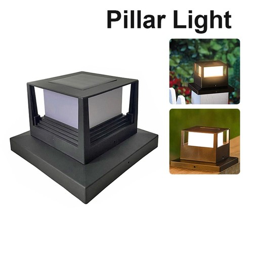 Solar Powered Fence Gate Pillar Lamp Waterproof Fence Post Light Outdoor