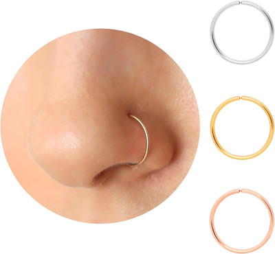 Small Thin Gold or Sterling Silver Nose Ring Hoops for Women, 22G/24G/20G Tiny N