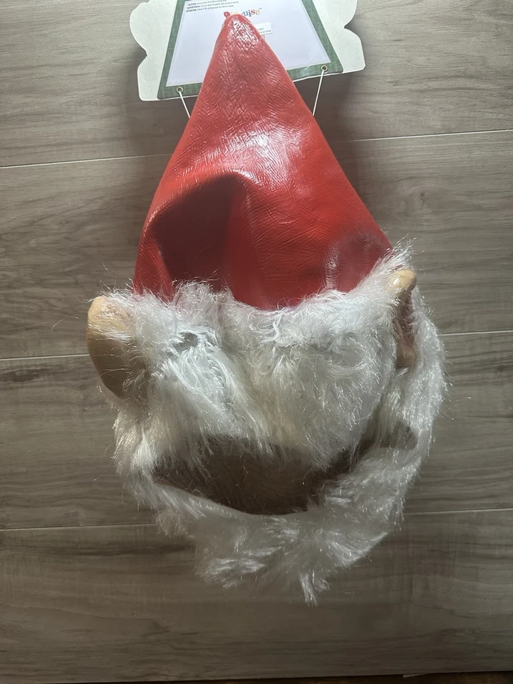 RARE HTF Disguise Gnome Adult Mask Latex Red Hat Beard NEW! Fast Free Shipping - Image 4 of 4