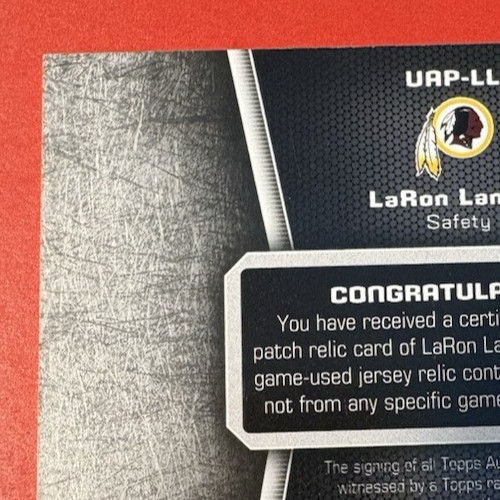 LaRon Landry 36/50 2010 Topps Unrivaled Auto Patch/Jersey Relic UAP-LL Game-Used view 16