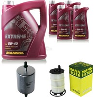 MANN-FILTER Inspektionspaket 9L Mannol Extreme 5W-40 FüR Audi A6 Avant S6