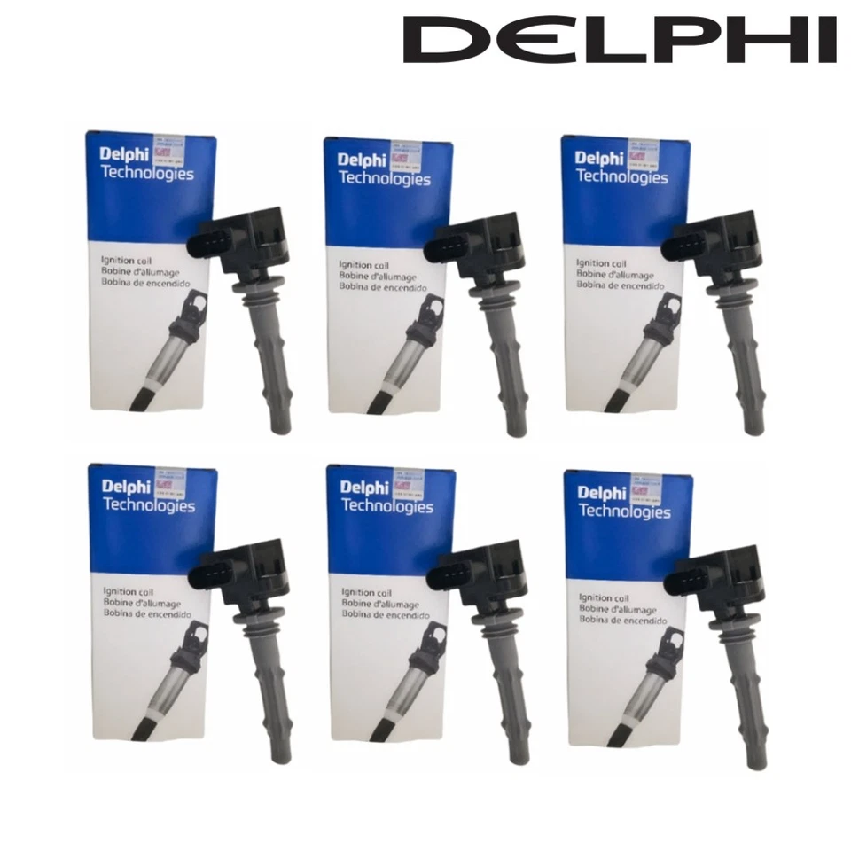 0001501980 6pcs OEM Delphi Ignition Coils For 2007 Mercedes C230 W203 2.5L - Image 2 of 4