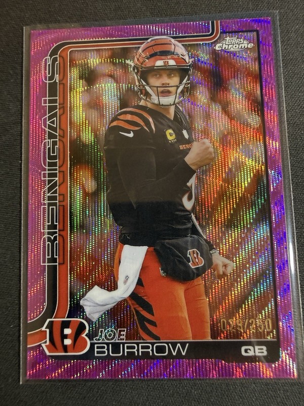 Topps 2025 Topps Chrome Joe Burrow Cincinnati Bengals #61 Serial Numbered /250