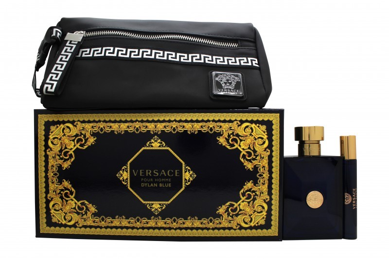 Versace Pour Homme Dylan Blue Gift Set 100ml EDT + 10ml EDT + Toiletry Bag