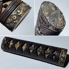 Tsuka Handle for Tanto and Wakizashi, Mino Fuchikashira, Edo original antique