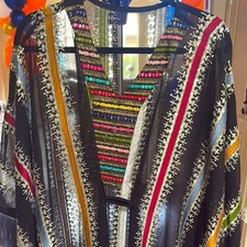 Colorful Sheer Embroidered Kaftan