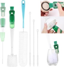 5 Pack Bottle Brush Set 5-in-1 Water Bottle Cleaner Brush 15"" Long Handle