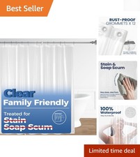 Luxurious Clear Shower Curtain Liner 72"x72" - Waterproof PEVA Design