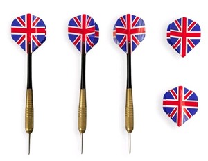 Darts Set 3 Pcs British Union Jack Flag Flights