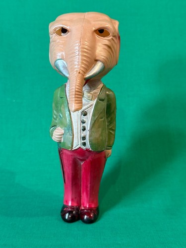 1930's Japan Celluloid Anthropomorphic Dressed Elephant Toy with Moving Eyes