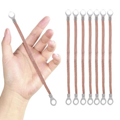 100Pcs Copper Ground Strap Grounding Wire Braided Belt Cable Flat Tinned