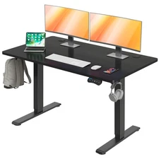 Electric Height Adjustable Standing Desk, 48 x 24 Inches Sit Stand Desk with ...
