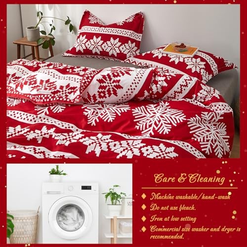  Christmas Duvet Cover Set Queen Soft Queen (no duvet cover insert) Snowflake 1