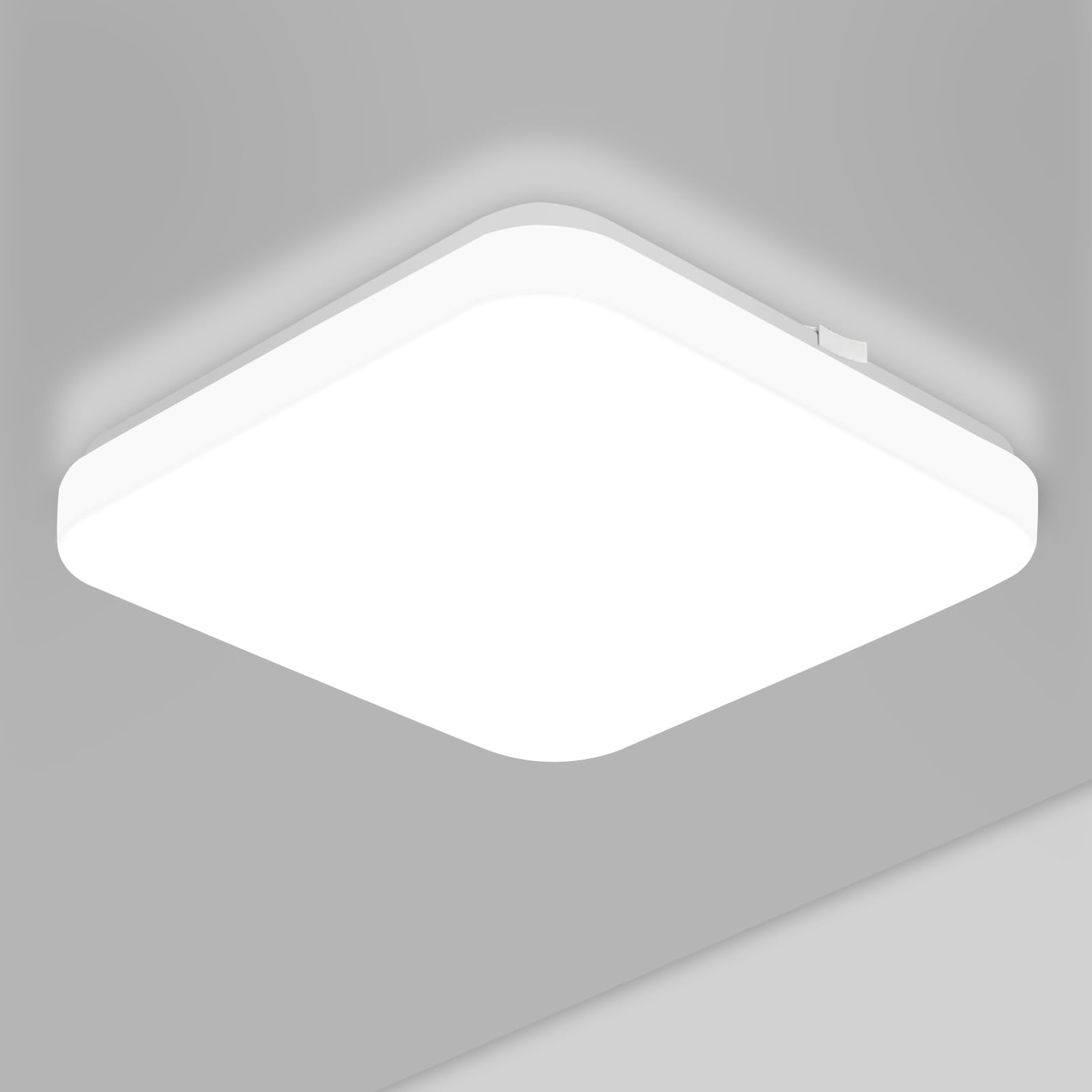 Plafonnier LED 24W Blanc Froid 5000K Carré 23cm Luminaire de Plafond Étanche IP44