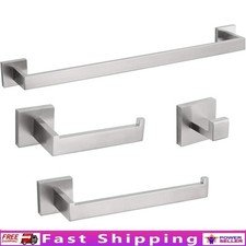 Stainless Steel Bathroom Towel Rack Wall Mount Organizer Set Accessories New